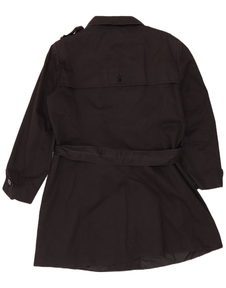 Zara Trench Coat til kvinder UK 20 2XL Marineblå Bomuld