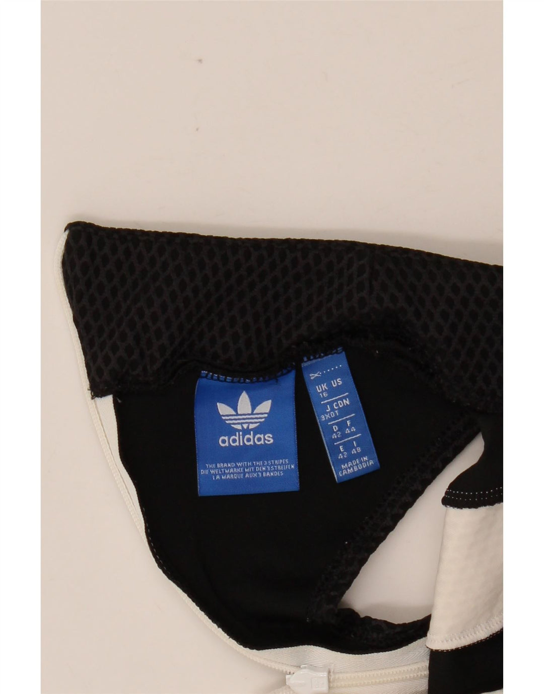 ADIDAS Kvinders Grafisk Bodycon Kjole UK 16 Stor Hvid Colourblock