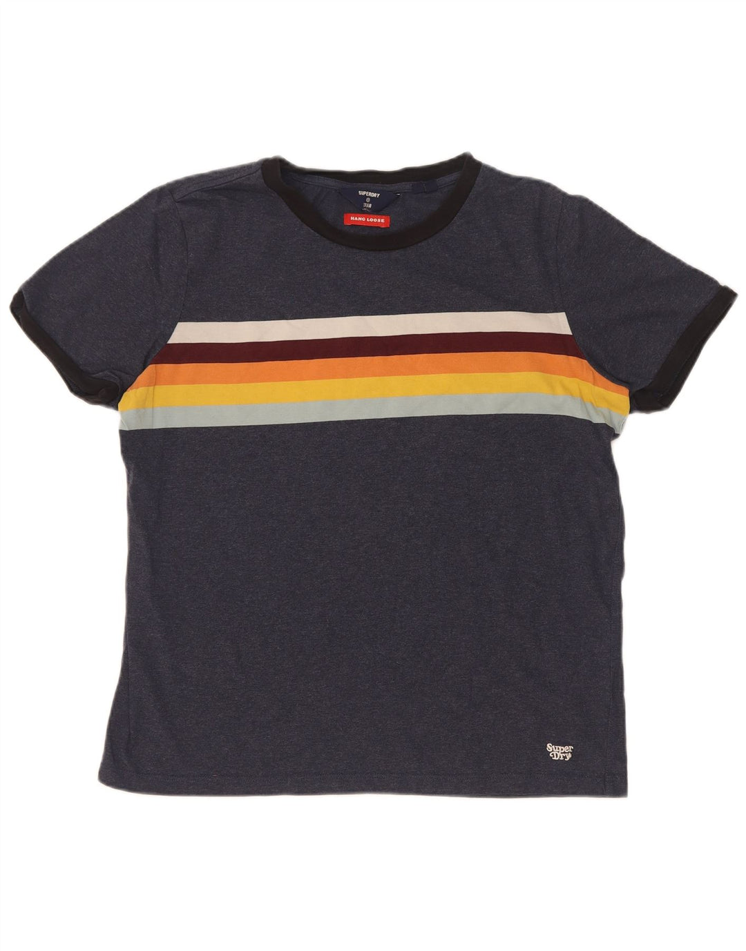 Superdry T-shirt til mænd, medium marineblå farveblok