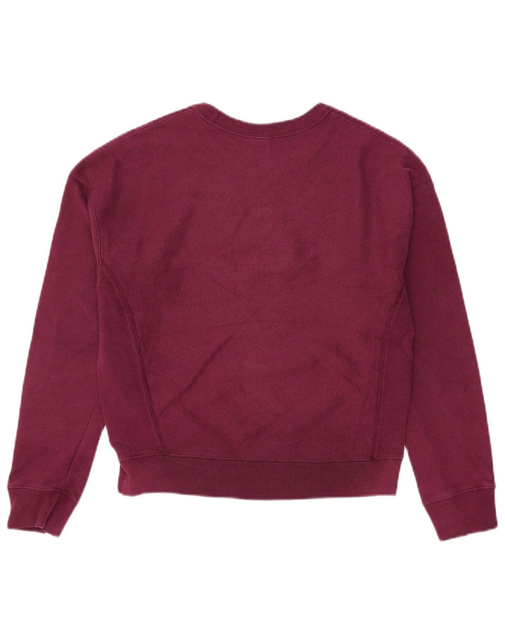 Champion Womens Oversized Sweatshirt Jumper UK 10 Small Bourgogne Bomuld