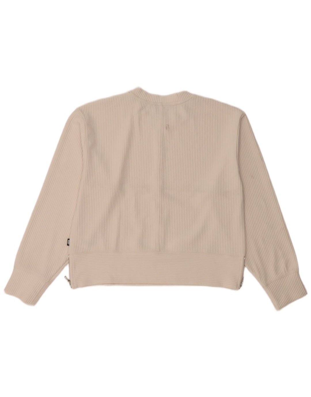 Dkny Womens Sweatshirt Jumper UK 14 Medium Off White Polyester