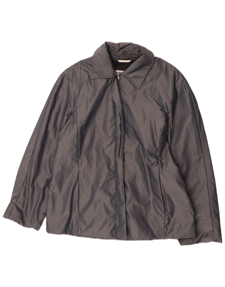 Max Mara Dame Windbreaker Jacket UK 14 Large Grå Nylon