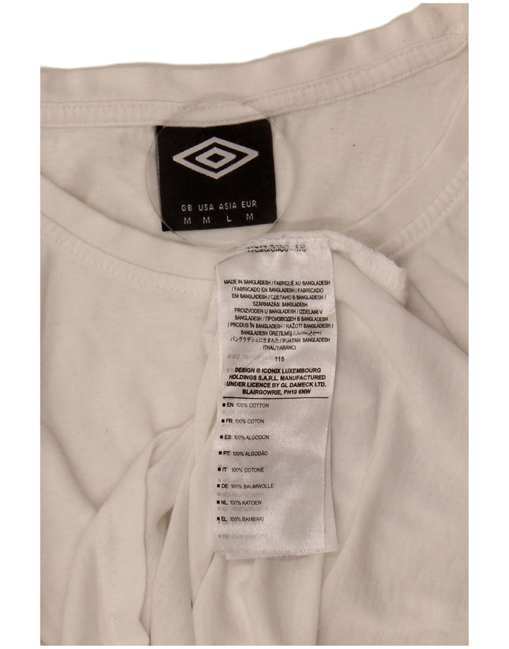 Umbro Herre T-Shirt Top Medium Hvid Bomuld
