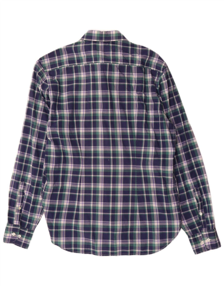 Henry Cottons Herre Slim Fit skjorte Størrelse 39 Medium Navy Blue Ternet bomuld