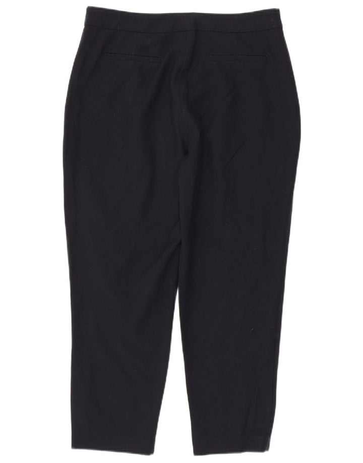 Marks & Spencer Dame Cropped Trousers UK 12 Medium W30 L25 Navy Blue