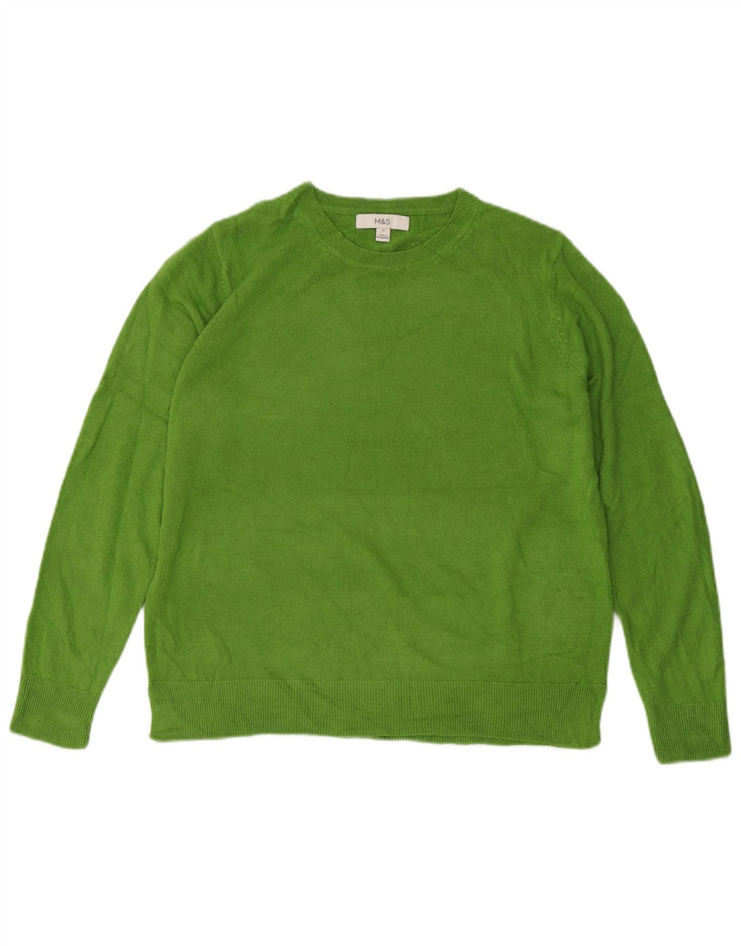 Marks & Spencer Dame sweater med rund hals DK 12 Medium Grøn Akryl
