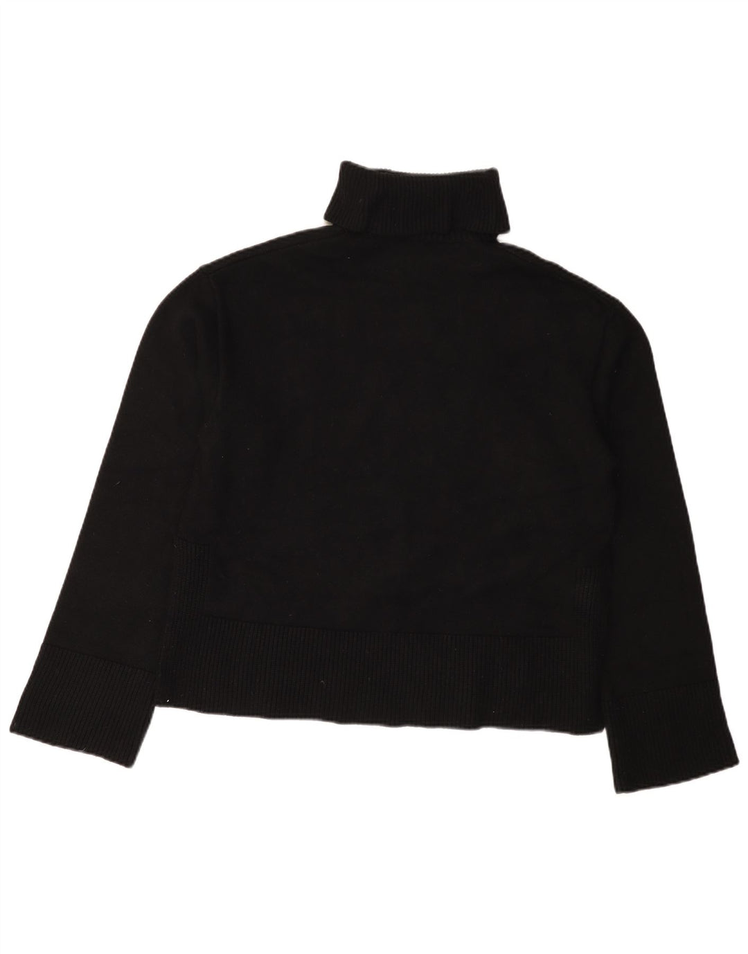 Zara Dame Rullehals Sweater UK 14 Medium Sort Viscose
