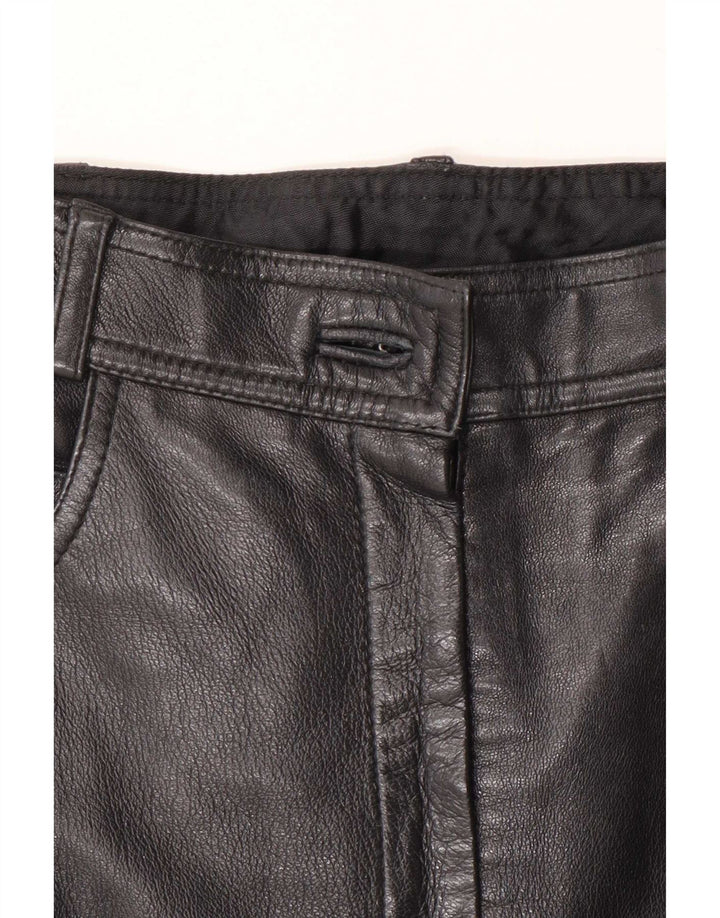 Klasse læderbukser til kvinder UK 12 Medium W27 L30 Sort