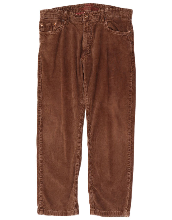 Zara Herre lige fløjlsbukser EU 44 Large W34 L28 Brun bomuld
