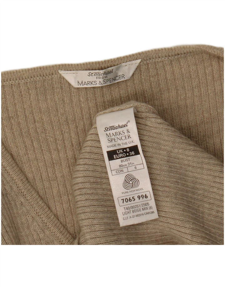 Marks & Spencer Dame St. Michael V-hals sweater UK 8 Small Beige
