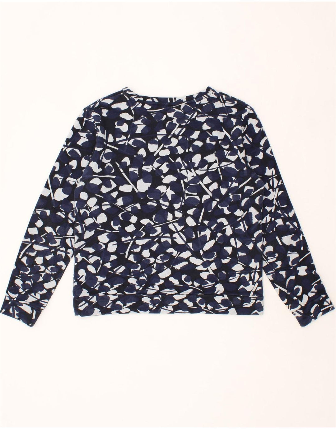 GANT Womens Abstract Pattern Sweatshirt Jumper UK 10 Small Navy Blue Vintage Gant and Second-Hand Gant from Messina Hembry 