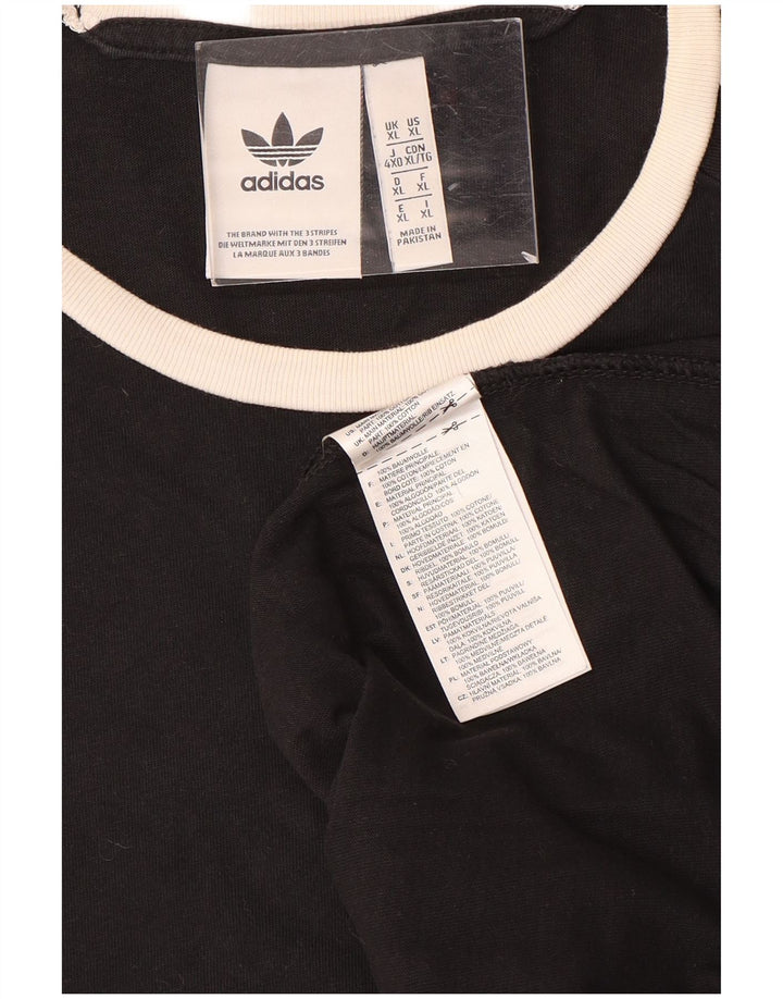 Adidas Herre T-Shirt Top XL Sort Bomuld