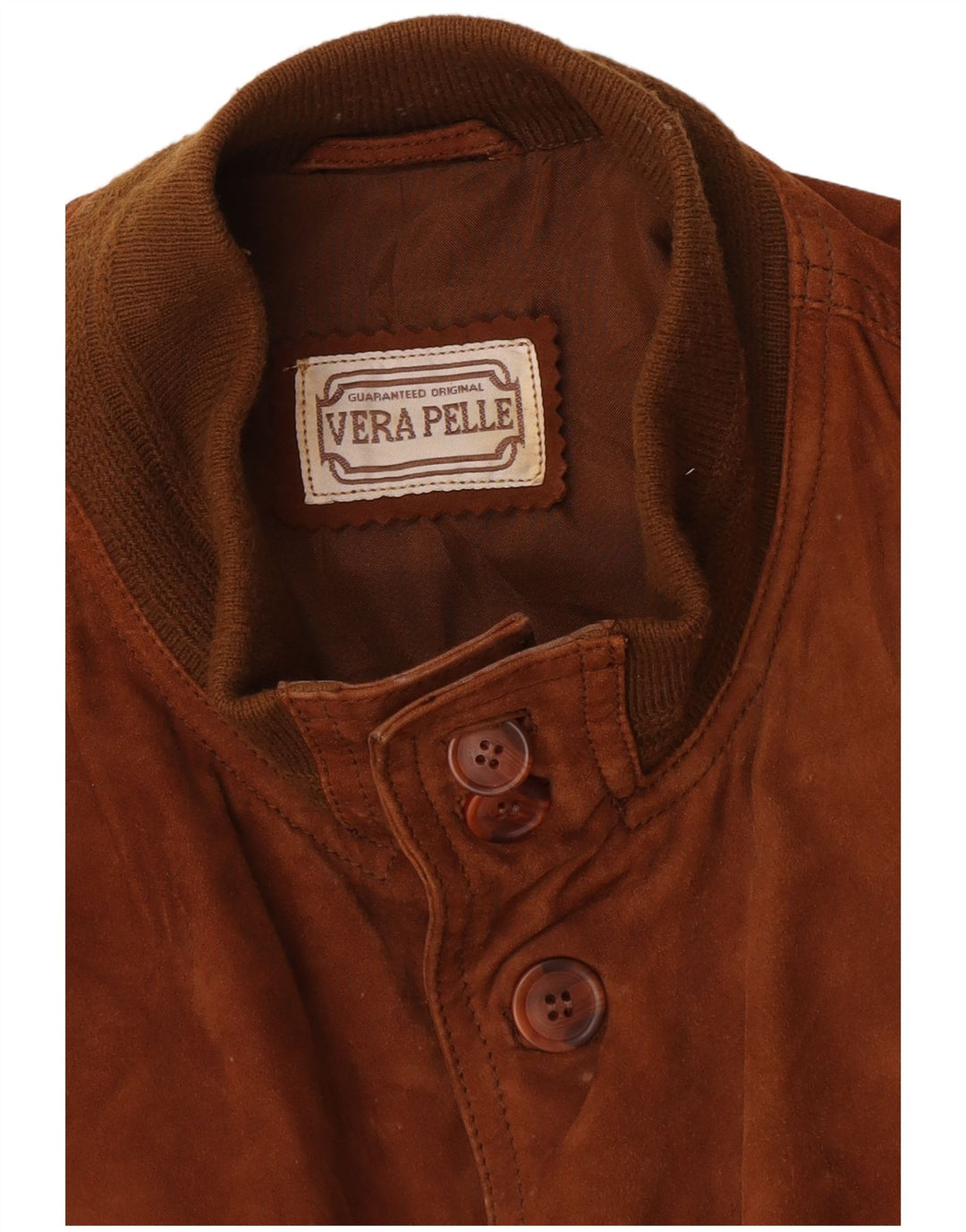 Vintage herre ruskind bomberjakke UK 42 XL brunt læder