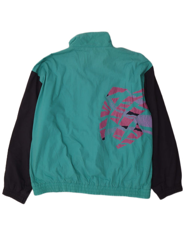 VINTAGE Træningsdragt til mænd Topjakke XL Turkis Colourblock Polyester