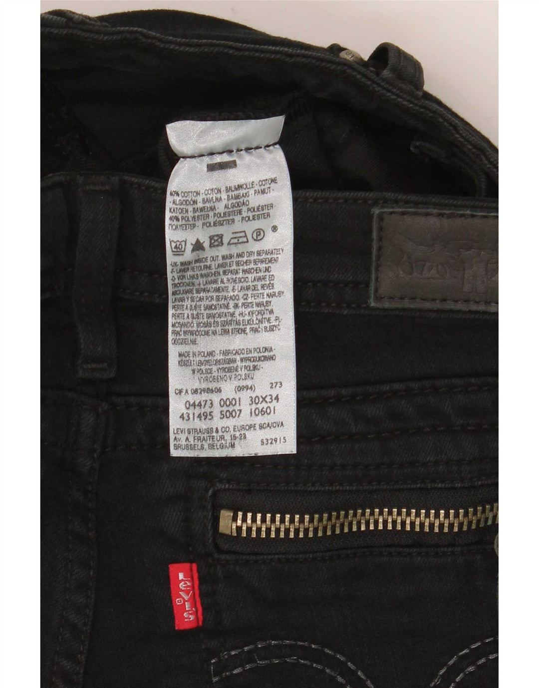 Levi's Skinny Jeans til kvinder W30 L29 sort bomuld
