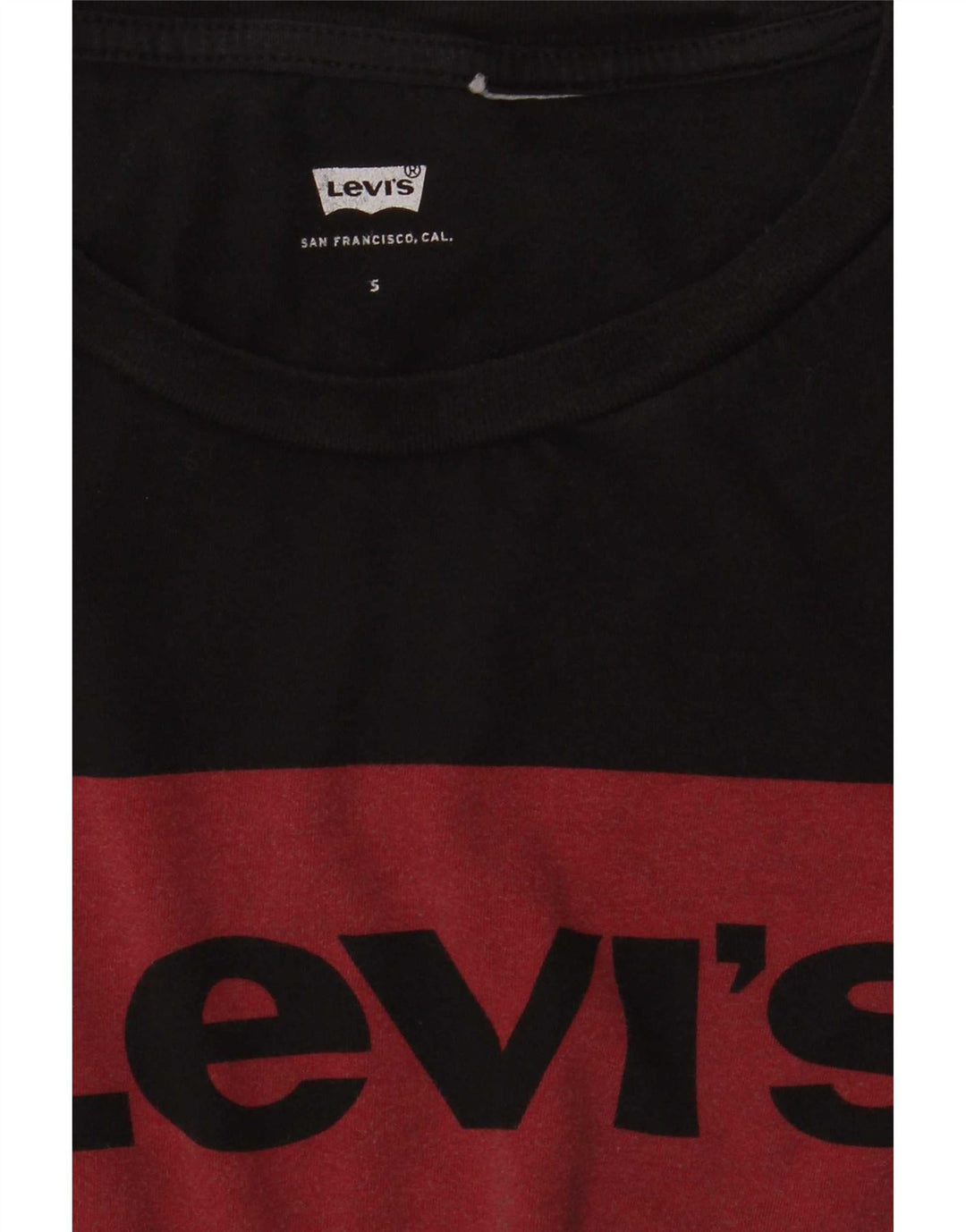 Levi's Dame Grafisk T-Shirt Top UK 10 Lille Sort