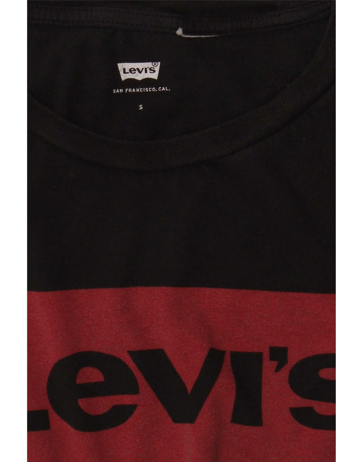 Levi's Dame Grafisk T-Shirt Top UK 10 Lille Sort