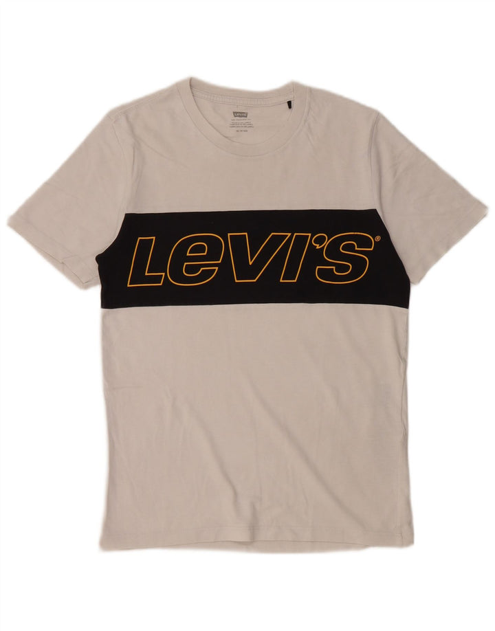 Levi's Herre grafisk T-shirt Top XS Hvid Colourblock Bomuld