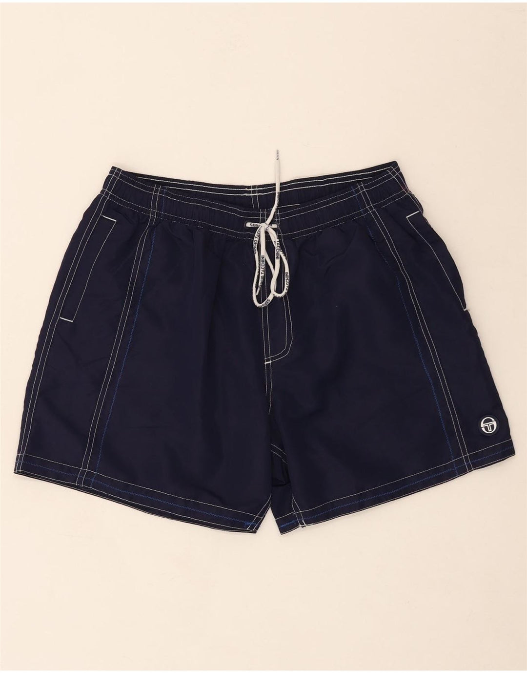 SERGIO TACCHINI Mens Swimming Shorts Small Navy Blue Polyester Vintage Sergio Tacchini and Second-Hand Sergio Tacchini from Messina Hembry 