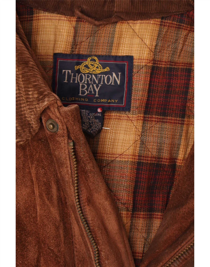 Thornton Bay Herre ruskindsjakke UK 44 2XL brunt læder