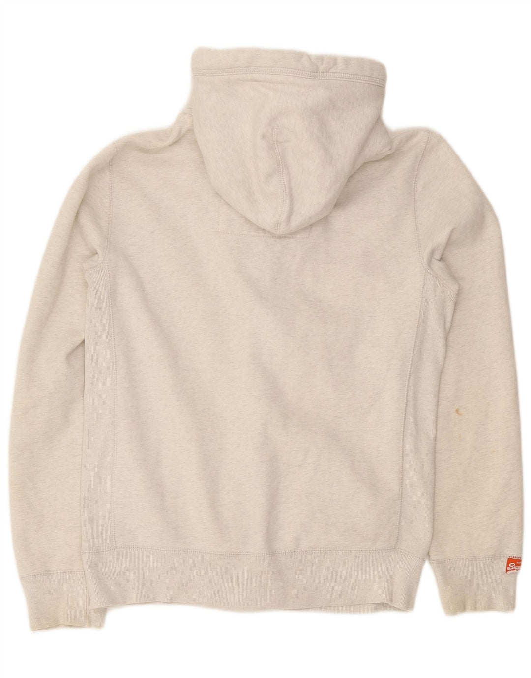 Superdry Herre grafisk hættetrøje med lynlås, medium hvid bomuld