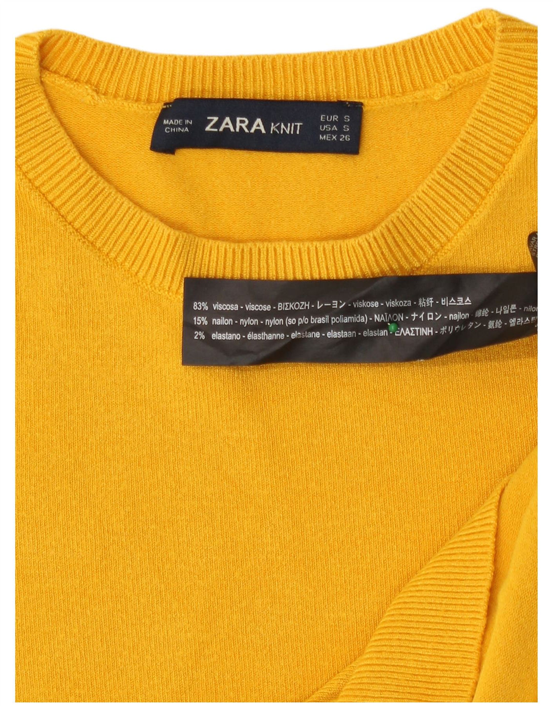 Zara Dame sweater med rund hals DK 10 Lille Gul