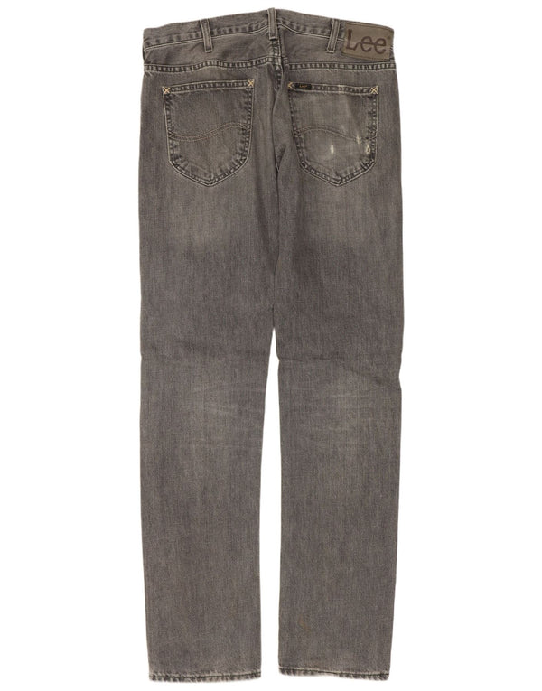 LEE Mens Daren Straight Jeans W33 L34 Grå Bomuld