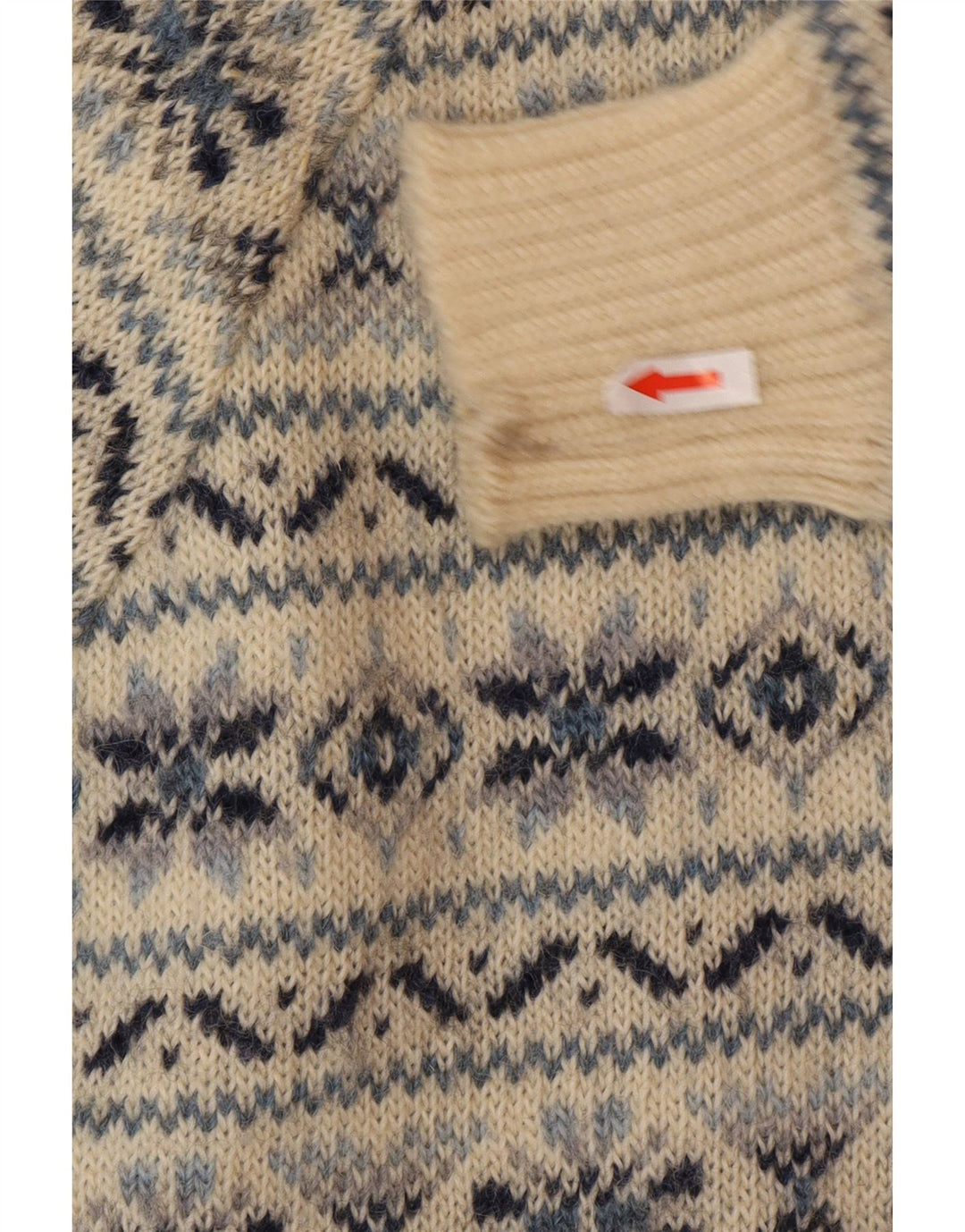 Silvy Herre Crew Neck Jumper Sweater IT 48 Medium Beige Fair Isle