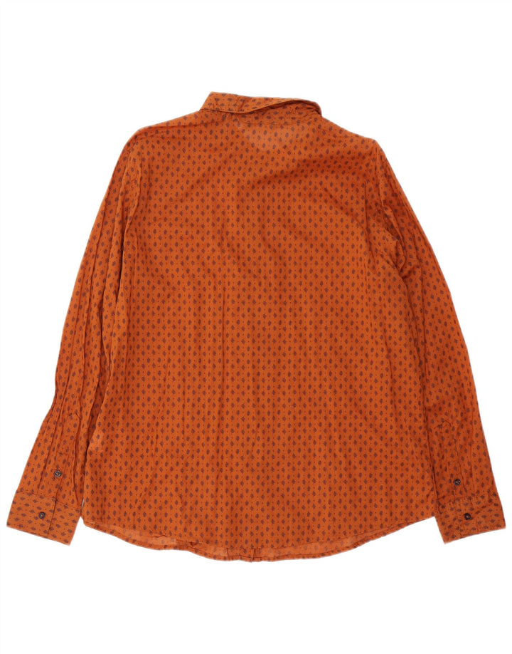 BENETTON Dameskjorte UK 18 XL Brun Blomsterbomuld