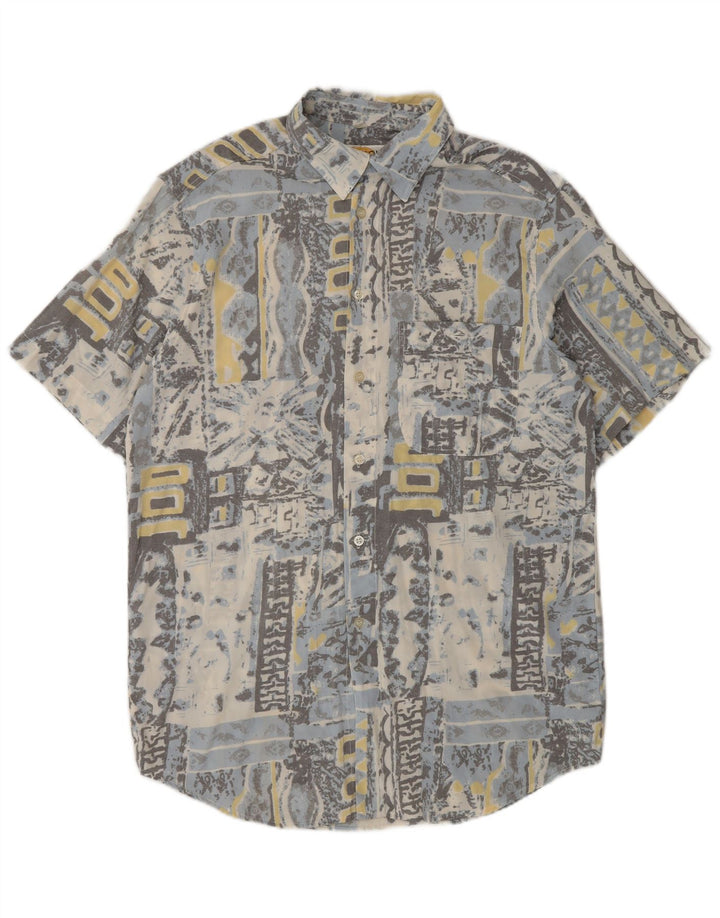 Vintage skjorte med abstrakt mønster til mænd, størrelse 14 1/5 37/38 Medium Flerfarvet