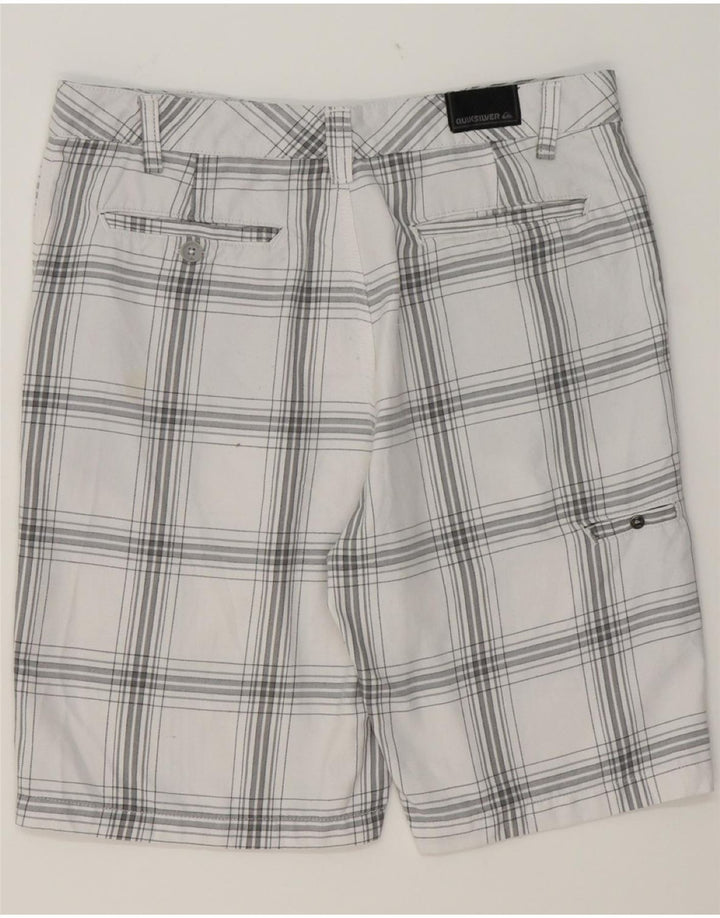 QUIKSILVER Mens Chino Shorts W36 Large White Check Polyester Vintage Quiksilver and Second-Hand Quiksilver from Messina Hembry 