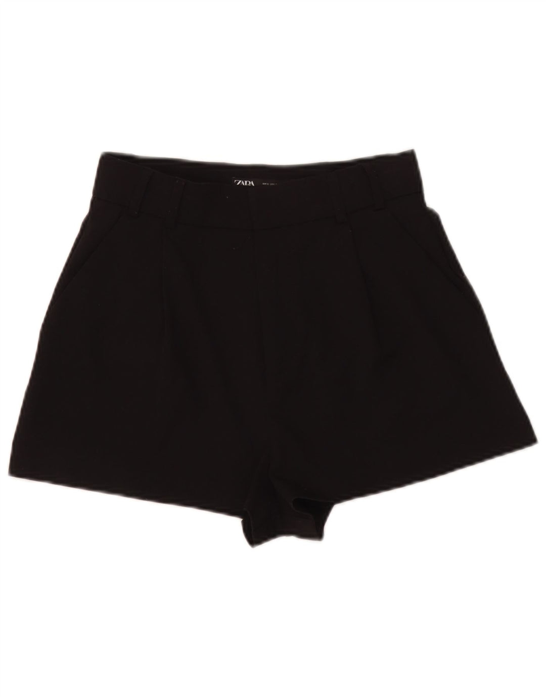 Zara Womens High Waist Hot Pants Small W26 Black Polyester