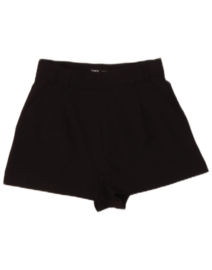 Zara Womens High Waist Hot Pants Small W26 Black Polyester