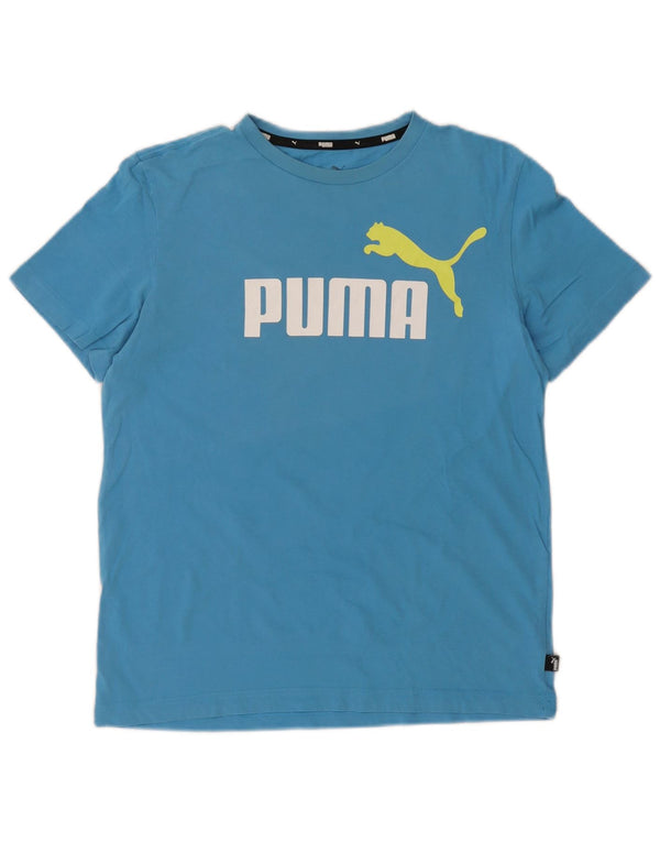 Puma Boys Grafisk T-Shirt Top 15-16 år XL Blå Bomuld