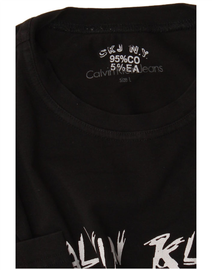 Calvin Klein Jeans Herre Grafisk Top Langærmet Stor Sort Bomuld