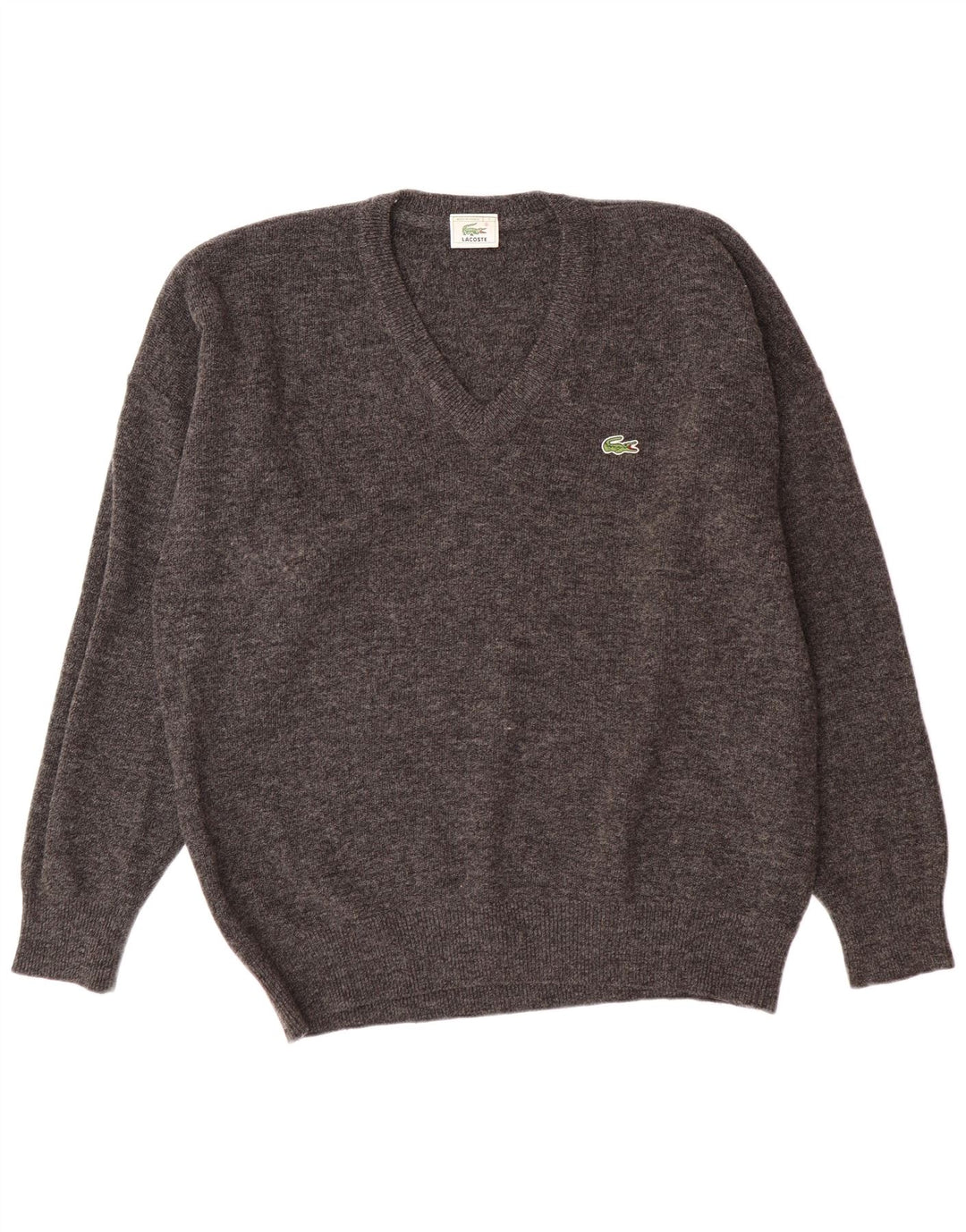 Lacoste Herre V-hals sweater Str. 7 2XL Grå Uld