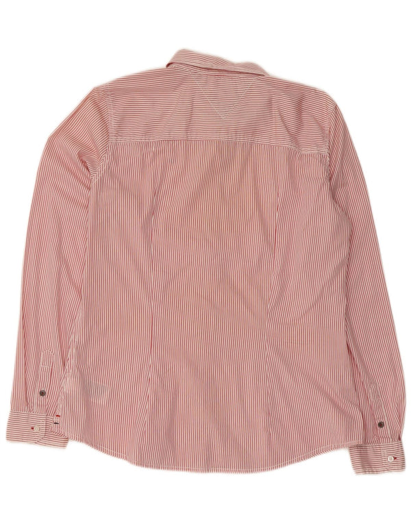 Tommy Hilfiger dameskjorte UK 18 XL rød nålestribet bomuld