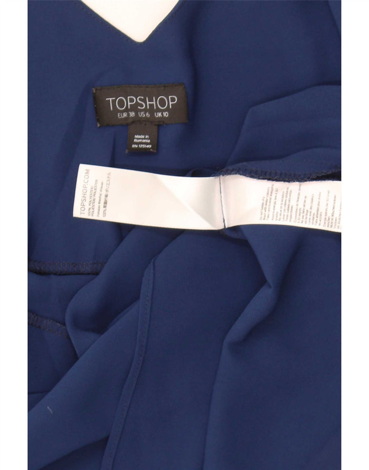Topshop Dame Cami Top UK 10 Small Navy Blue Polyester