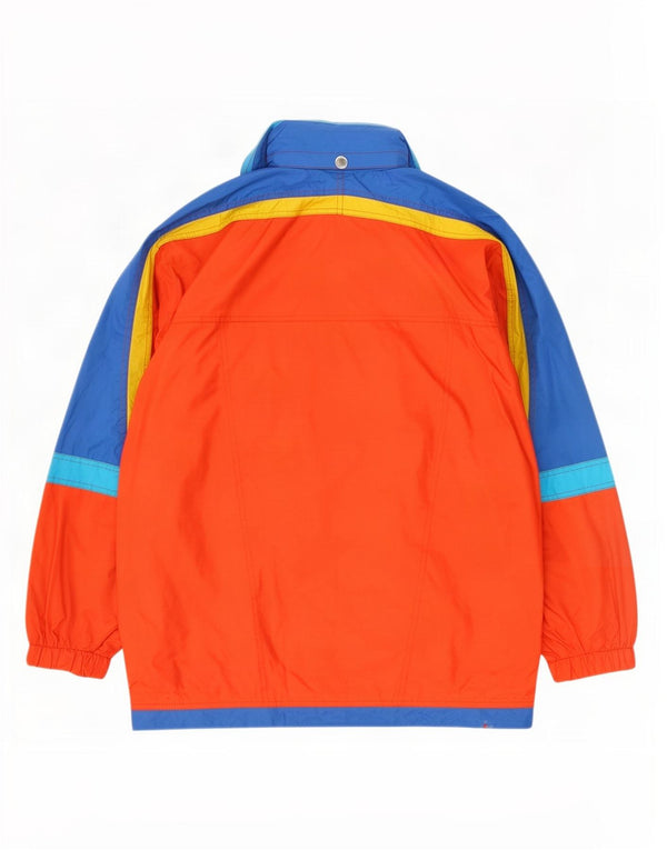 Brugi Mens Hooded Rain Jacket UK 44 2XL Orange Colourblock Polyamide