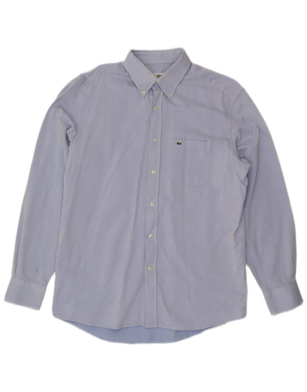 LACOSTE Herre Regular Fit skjorte str. 43 Large Blue Cotton