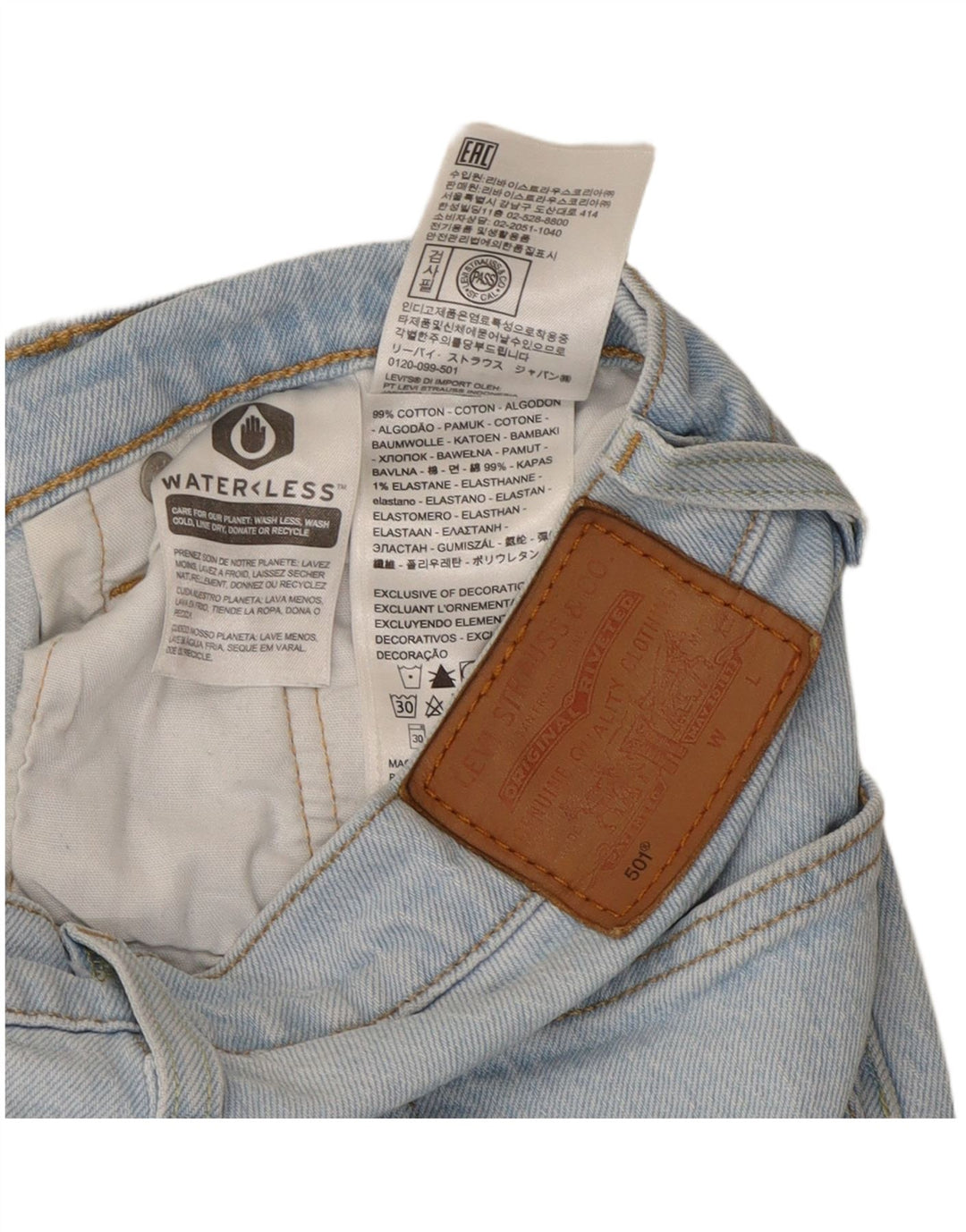 Levi's Dame 501 Straight Jeans W27 L26 Blå Bomuld