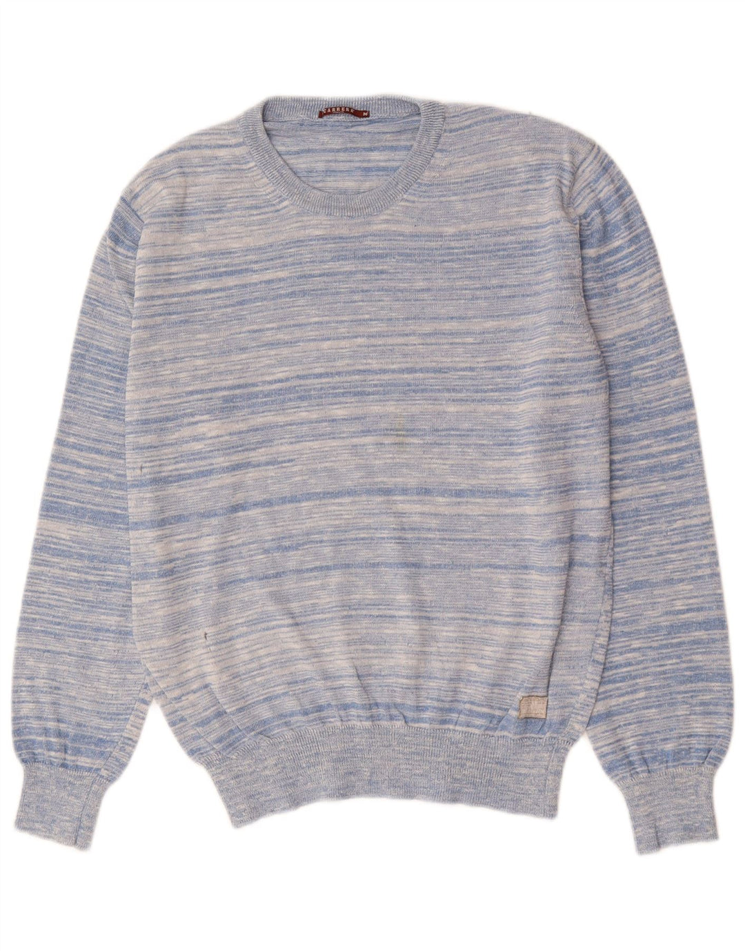 CARRERA sweater med rund hals til mænd mellemblå stribet bomuld