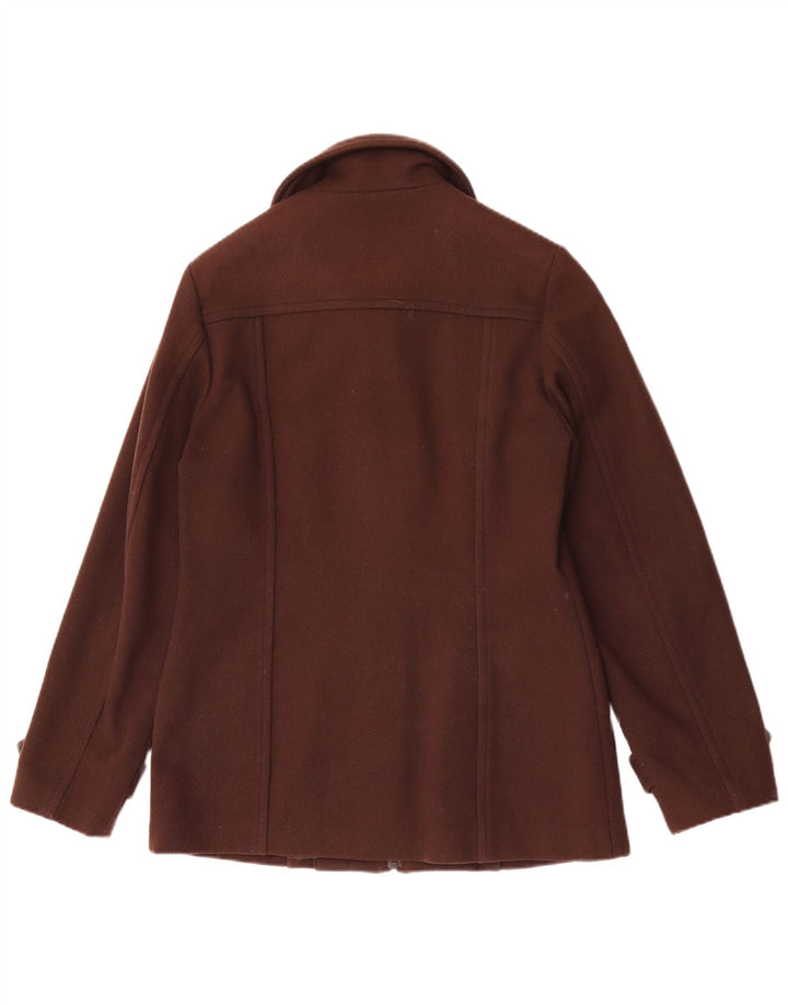 Stefanel Dame Bomber Jacket UK 16 Stor Brun Uld