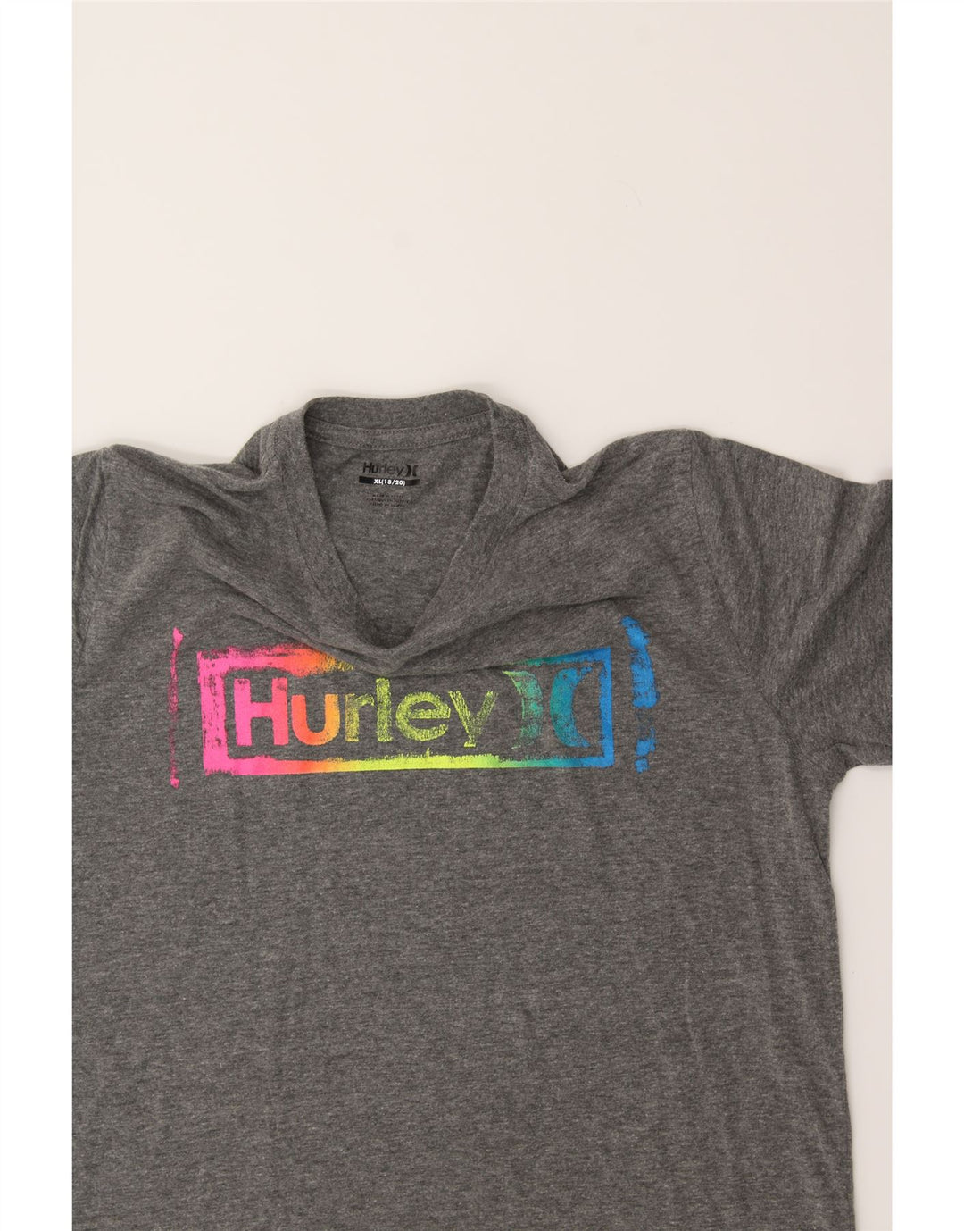 HURLEY Boys Graphic T-Shirt Top 15-16 Years XL Grey Vintage Hurley and Second-Hand Hurley from Messina Hembry 