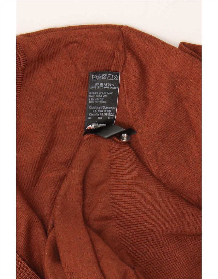 Marks & Spencer Dame Cardigan Sweater UK 12 Medium Brown Viscose