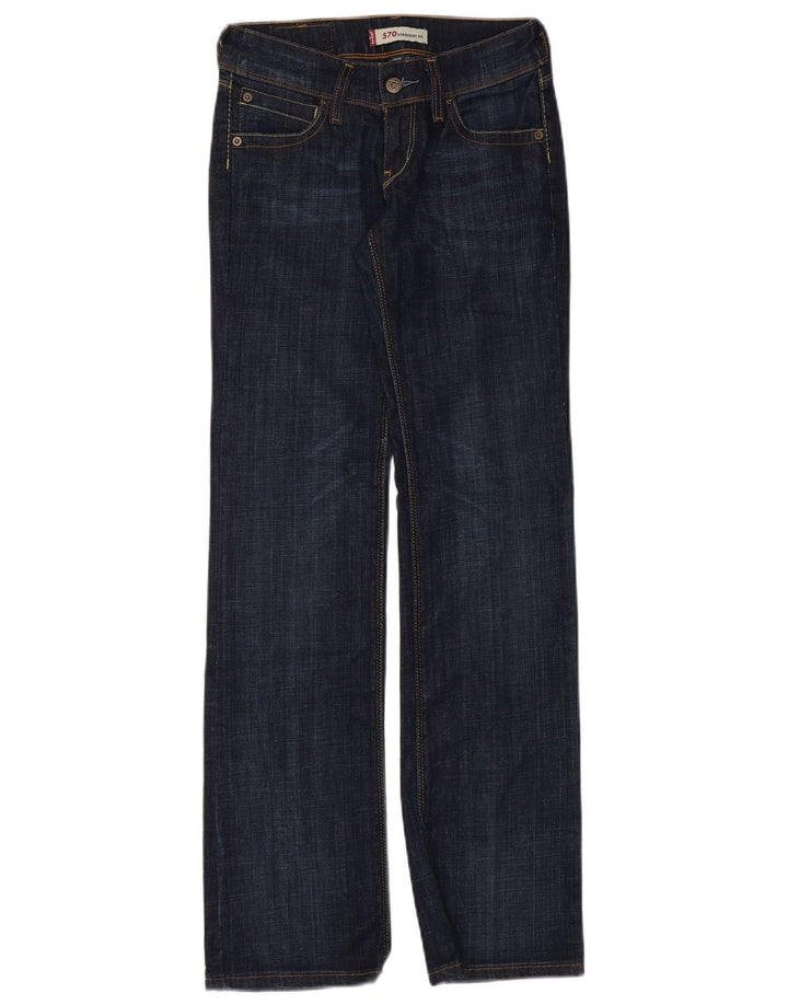 Levi's Dame 570 Straight Jeans W26 L32 Marineblå Bomuld