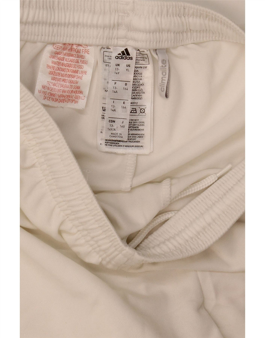 Adidas Boys Climalite Sportshorts 13-14 år Hvid polyester