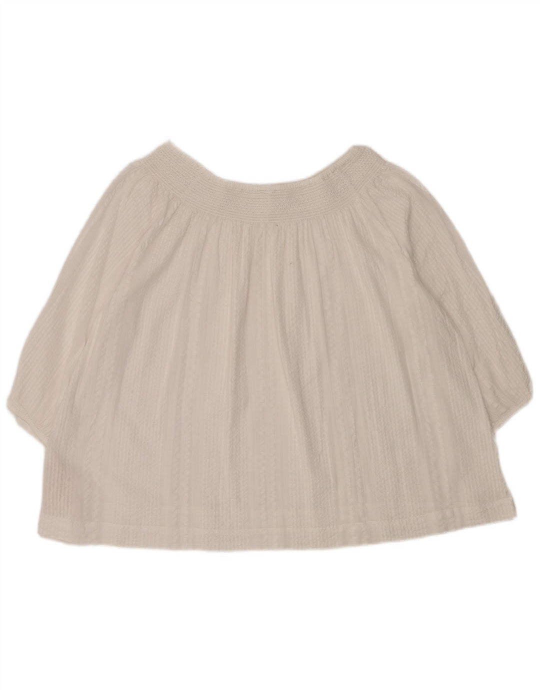 Fat Face Dame Oversized 3/4 ærmet bluse Top UK 16 Stor hvid bomuld