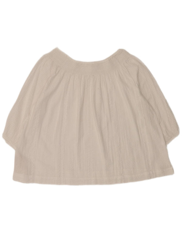 Fat Face Dame Oversized 3/4 ærmet bluse Top UK 16 Stor hvid bomuld