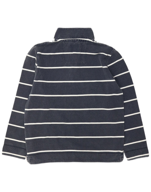 Besætningstøj Herre Zip Neck Sweatshirt Jumper Large Navy Blue Stribet